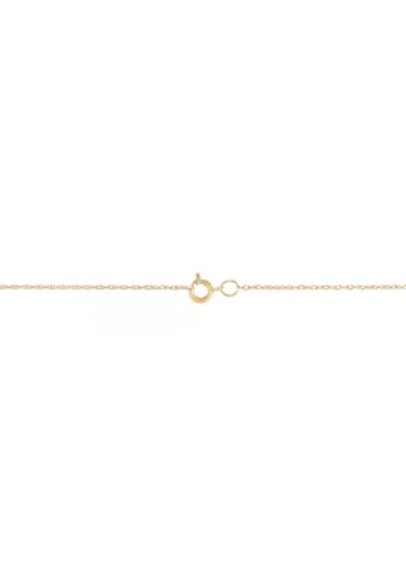 Garnet Pendant with 16" Rope Chain in 10K Yellow Gold