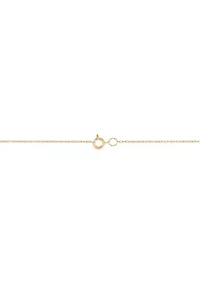 Garnet Pendant with 16" Rope Chain in 10K Yellow Gold