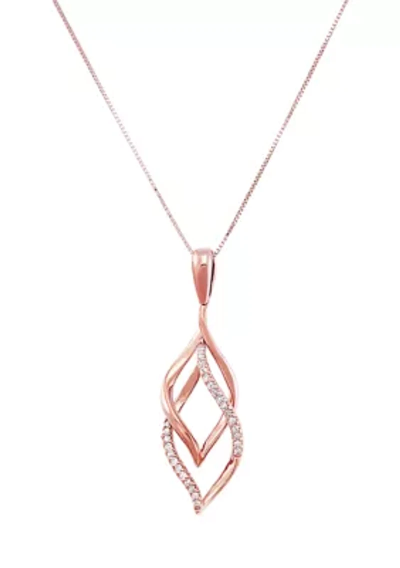 1/10 ct. t.w. Diamond Pendant Necklace in 10K Rose Gold