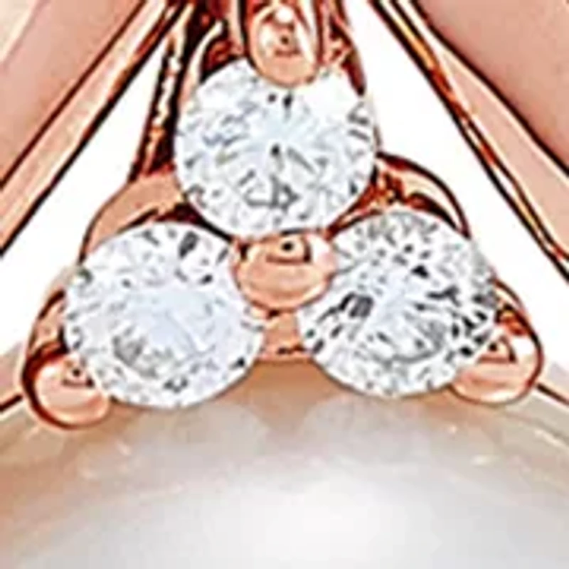 6/10 ct. t.w. Diamond and Pearl Pendant Necklace with 18" Box Chain in 10K Rose Gold