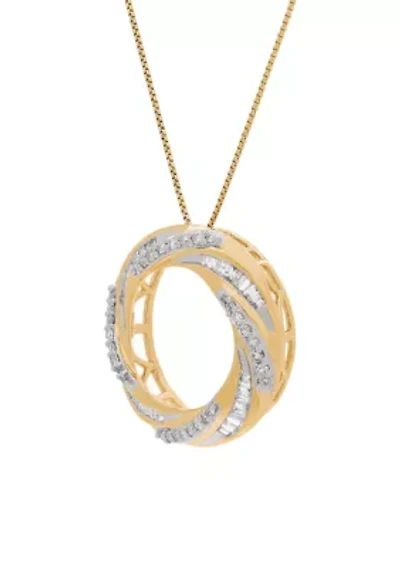 3/8 ct. t.w. Open Circle Pendant Necklace in 10k Yellow Gold