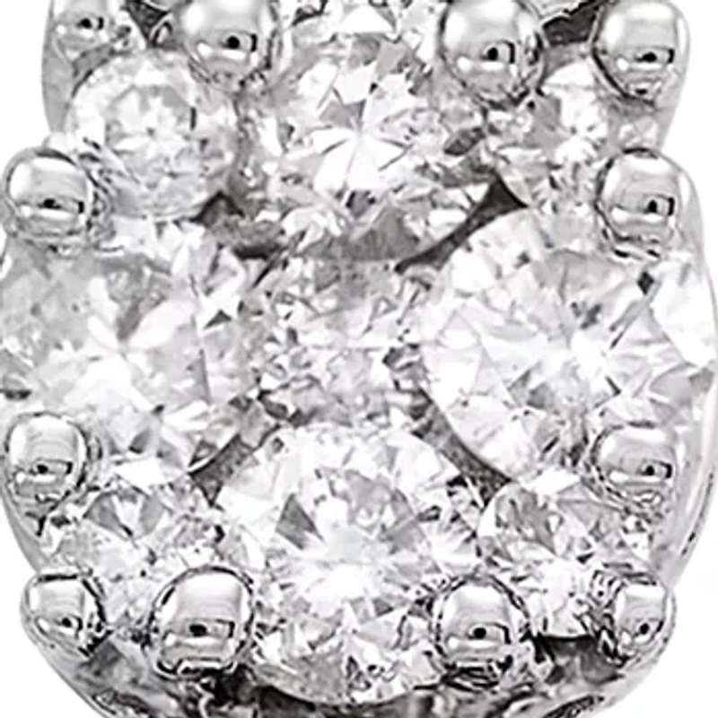 1 ct. t.w. Diamond Hoop Earrings in 10k White Gold