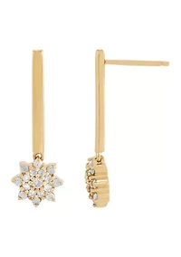 Snowflake Earrings in 10K Yellow Gold