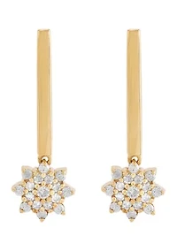 Snowflake Earrings in 10K Yellow Gold