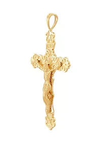 Nugget Cross and Crucifix Pendant in 10K Yellow Gold