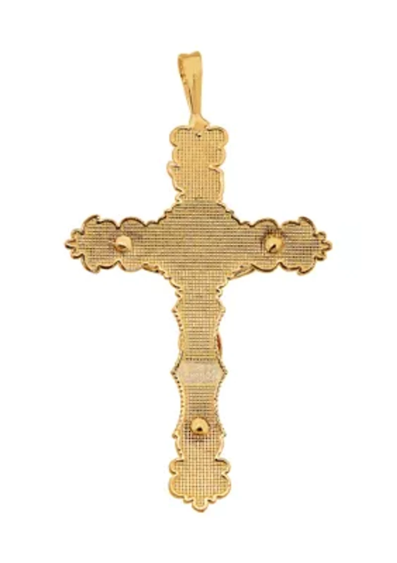 Nugget Cross and Crucifix Pendant in 10K Yellow Gold