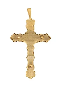 Nugget Cross and Crucifix Pendant in 10K Yellow Gold