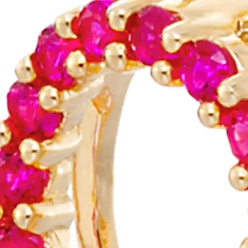 Created Ruby & Diamond Pendant in 10K Yellow Gold