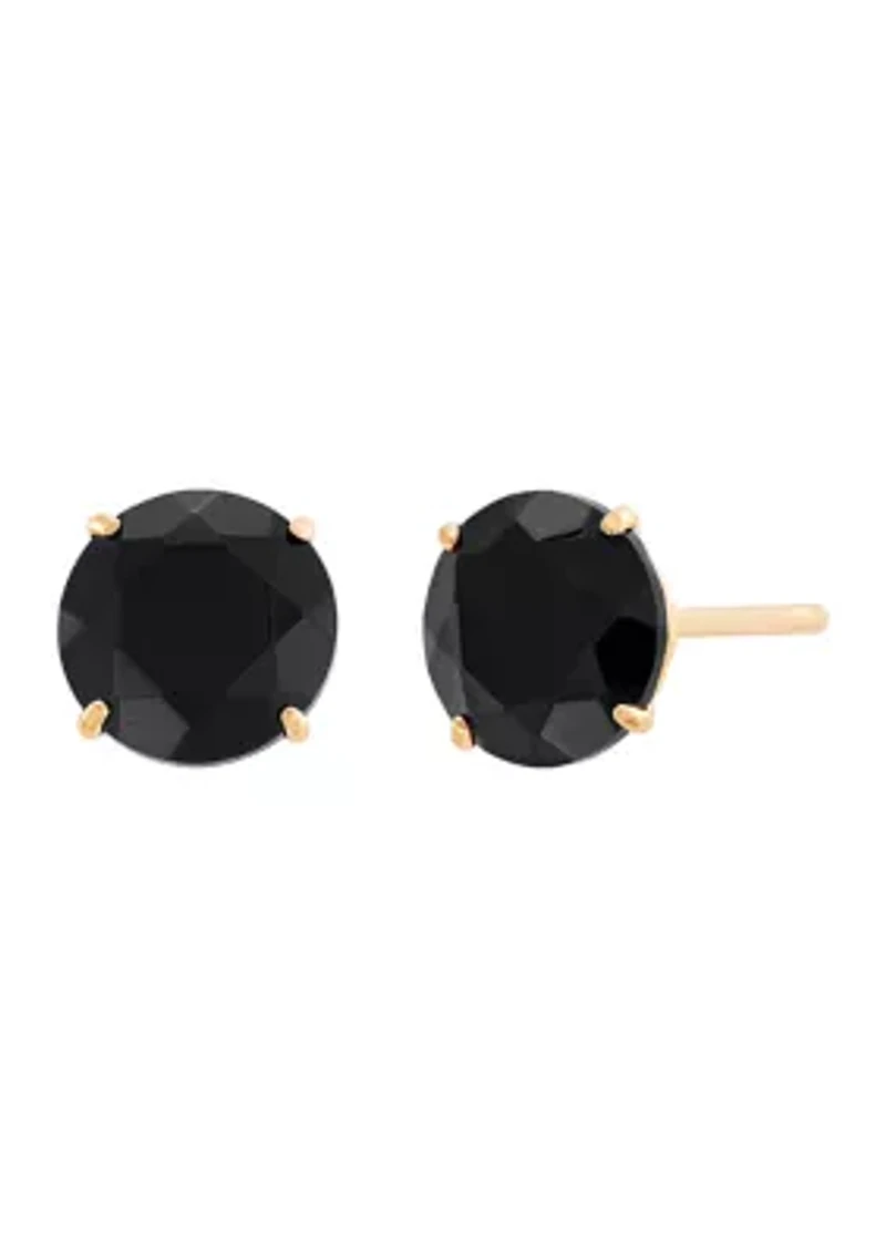 Onyx Stud Earrings in 10K Yellow Gold