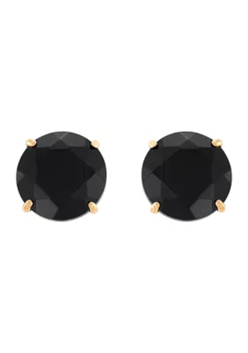 Onyx Stud Earrings in 10K Yellow Gold