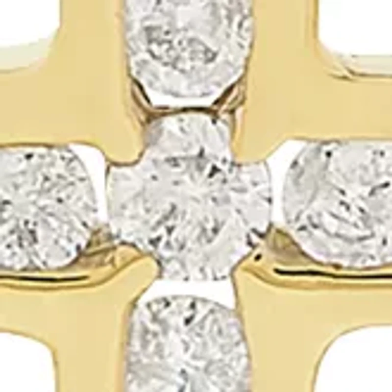 1/4 ct. t.w. Diamond Cross Pendant Necklace in 10k Yellow Gold