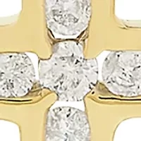 1/4 ct. t.w. Diamond Cross Pendant Necklace in 10k Yellow Gold 