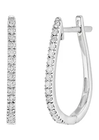 1/5 ct. t.w. Diamond Hoop Earrings in 10K White Gold