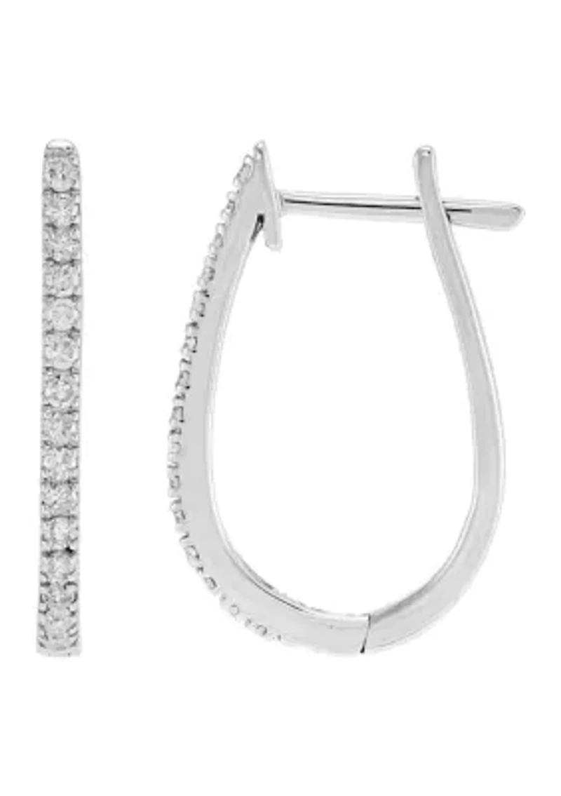 1/5 ct. t.w. Diamond Hoop Earrings in 10K White Gold
