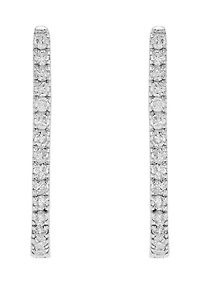 1/5 ct. t.w. Diamond Hoop Earrings in 10K White Gold