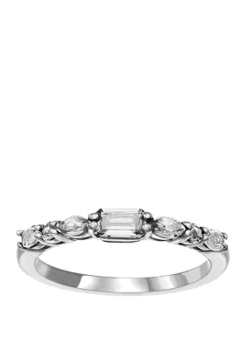 9/10 ct. t.w. Lab Created White Sapphire Ring in Sterling Silver 