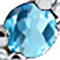 Created Blue Topaz Heart Pendant Necklace in Sterling Silver