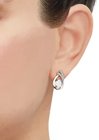 1/10 ct. t.w. Lab-Created Diamond and Opal Tear Drop Earrings in Sterling Silver