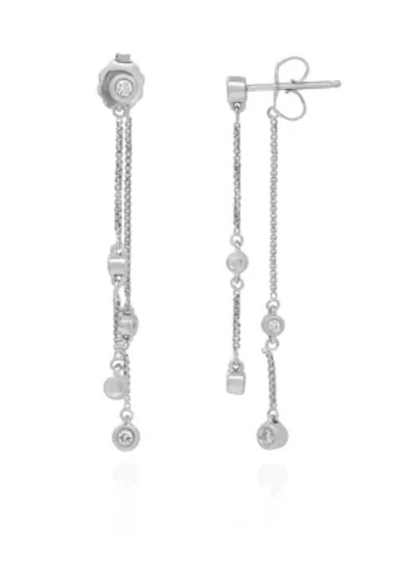 0.17 ct. t.w. Diamond Drop Earrings in Sterling Silver