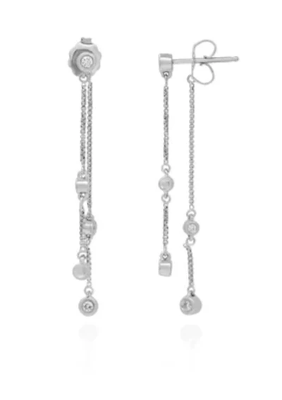 0.17 ct. t.w. Diamond Drop Earrings in Sterling Silver