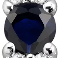 Created Sapphire and Created White Sapphire Necklace in Sterling Silver with 18" Cable Chain