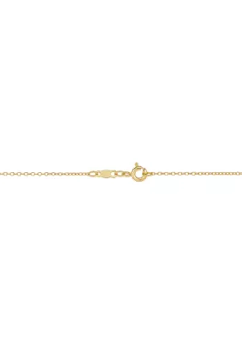 Onyx and Created White Sapphire Necklace in Sterling Silver with 18" Cable Chain