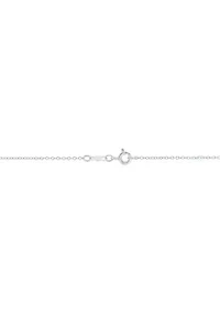 Garnet and Created White Sapphire Necklace in Sterling Silver with 18" Cable Chain