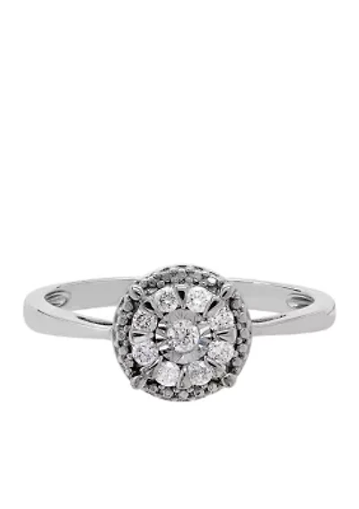 1/5 ct. t.w. Diamond Cluster Ring in Sterling Silver