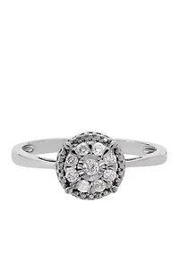 1/5 ct. t.w. Diamond Cluster Ring in Sterling Silver
