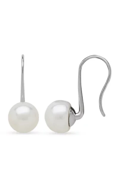 Freshwater Pearl Dangle Earrings in Sterling Silver