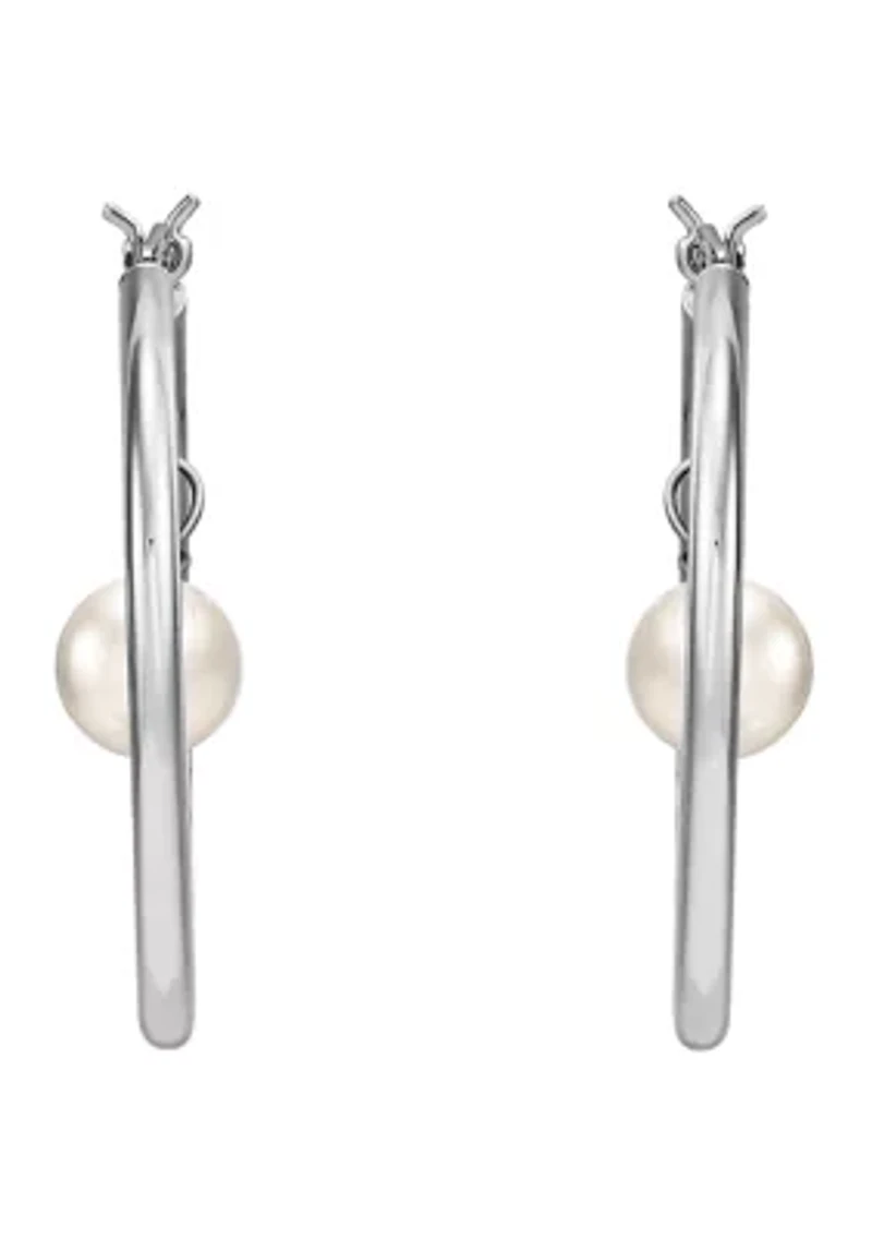 4.4 ct. t.w. Freshwater Pearl Earrings in Sterling Silver 