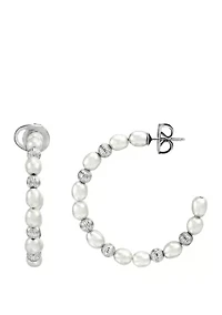 19.9 ct. t.w. Freshwater Pearl Earrings in Sterling Silver 