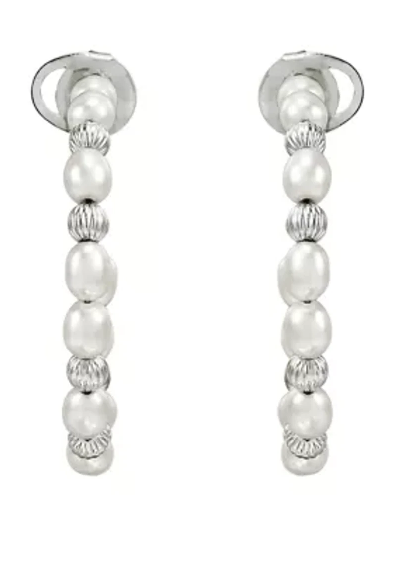 19.9 ct. t.w. Freshwater Pearl Earrings in Sterling Silver 