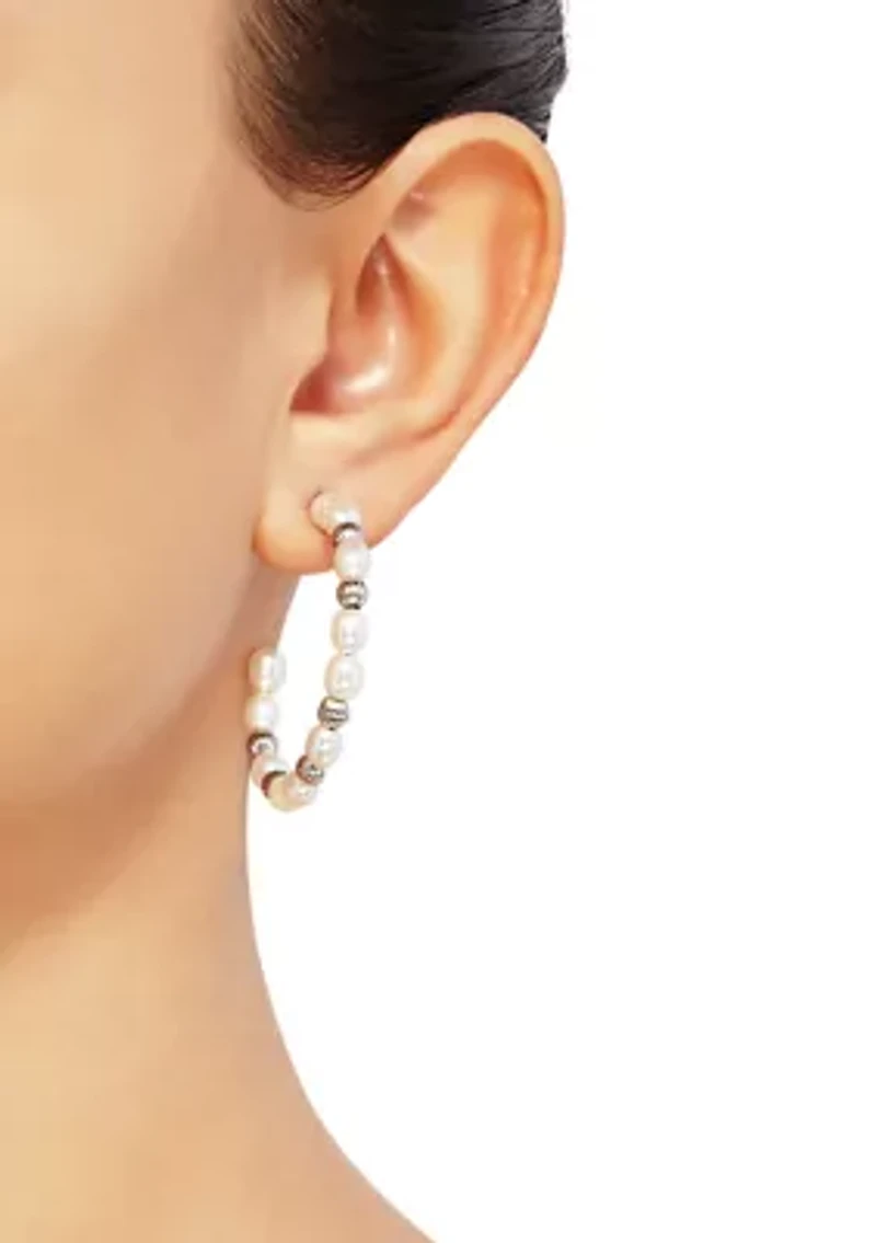 19.9 ct. t.w. Freshwater Pearl Earrings in Sterling Silver 