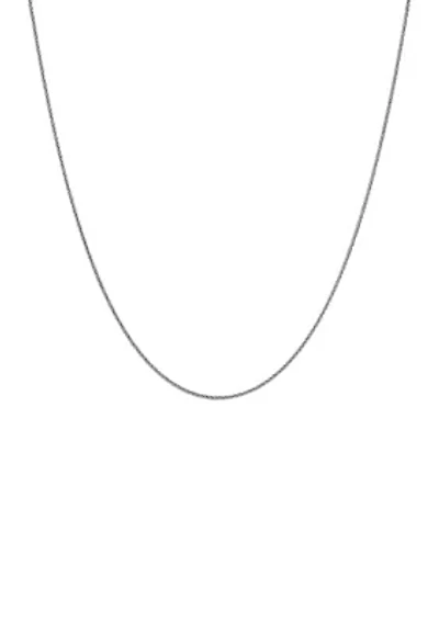 Round Chain Necklace in 14K White Gold 
