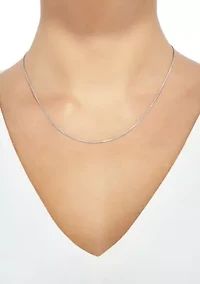 Round Chain Necklace in 14K White Gold 