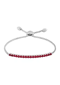 1.63 ct. t.w. Created Ruby Bolo Bracelet in Sterling Silver