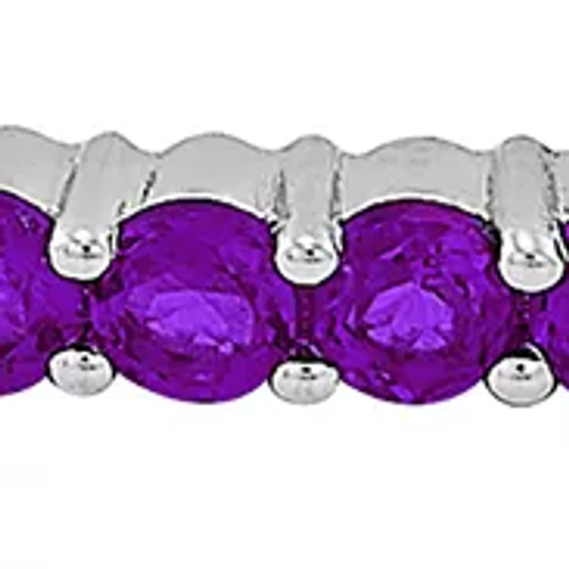 1.14 ct. t.w. Created Amethyst Bolo Bracelet in Sterling Silver