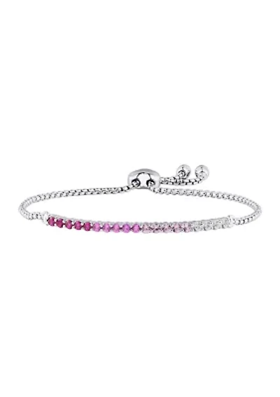 Multi Stone Bolo Bracelet in Sterling Silver