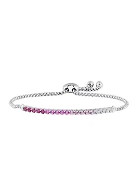 Multi Stone Bolo Bracelet in Sterling Silver