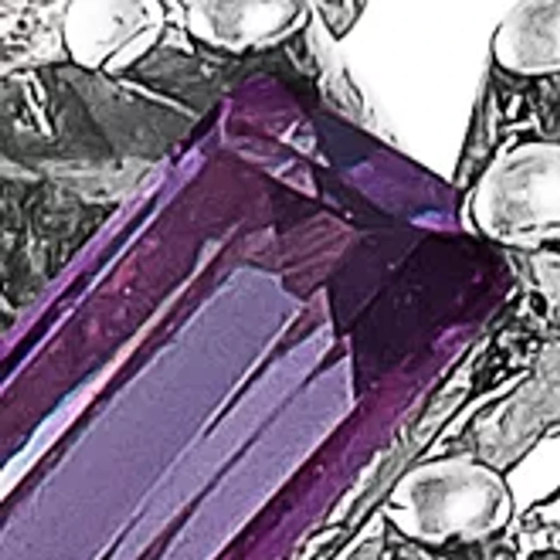  1/10 ct. t.w. Diamond Amethyst Ring in Sterling Silver  