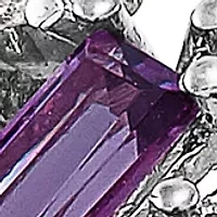  1/10 ct. t.w. Diamond Amethyst Ring in Sterling Silver  