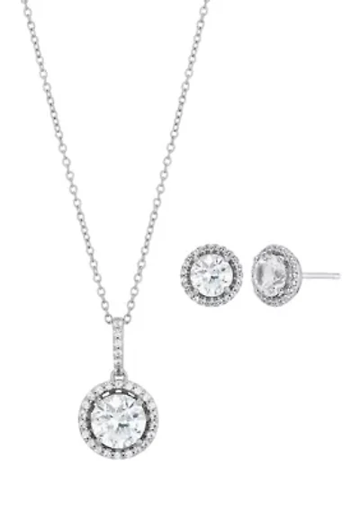 Created White Sapphire Set in Sterling Silver