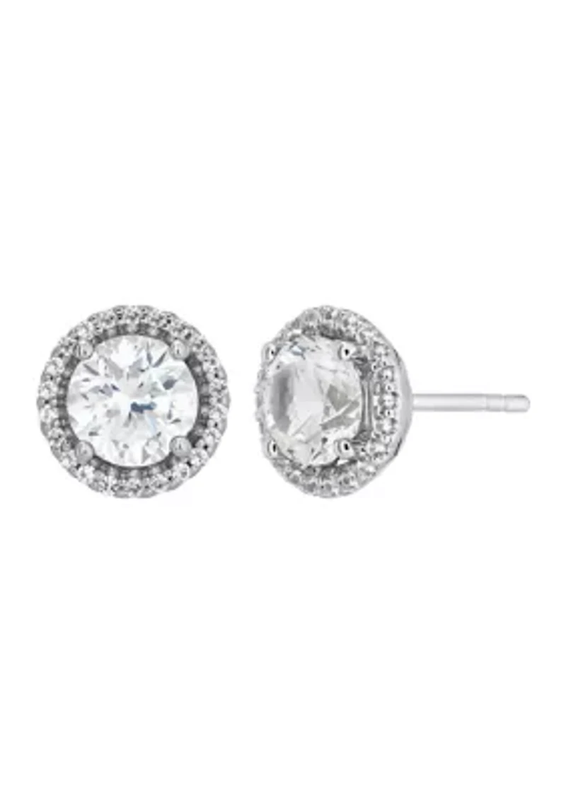Created White Sapphire Set in Sterling Silver