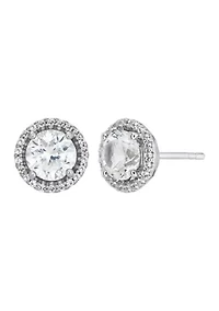 Created White Sapphire Set in Sterling Silver