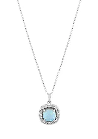 Lab Created Opal and Lab Created White Sapphire Pendant and Earrings Set in Sterling Silver