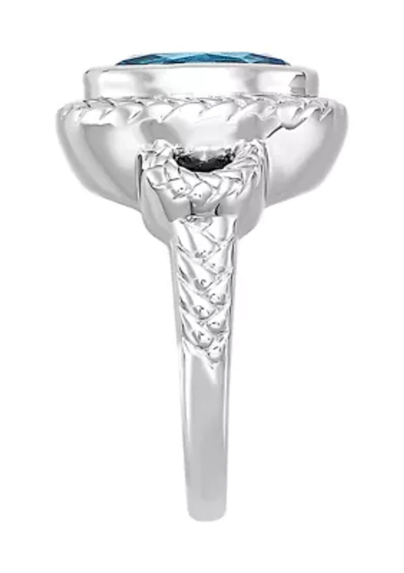 Blue Topaz Ring in Sterling Silver