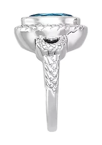 Blue Topaz Ring in Sterling Silver