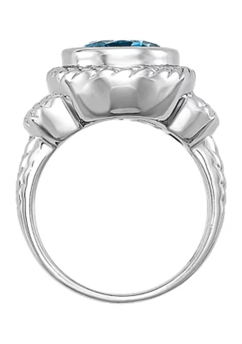 Blue Topaz Ring in Sterling Silver