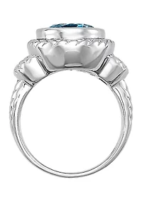 Blue Topaz Ring in Sterling Silver